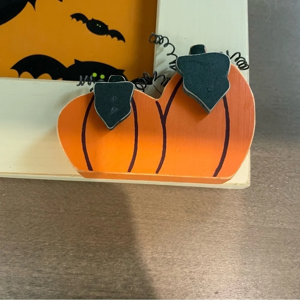 Vintage Target Halloween Bat and Pumpkin 4x6 Photo Frame